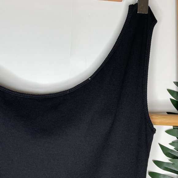 SOLD Witchery Black Asymmetric Rib Tank Top Size S Sleeveless Cotton Blend - Picture 8 of 11